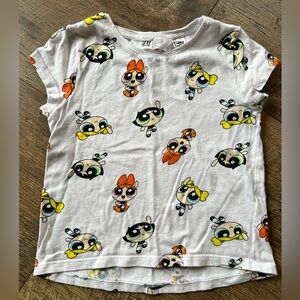 H&M White Tee with Orange Graphic